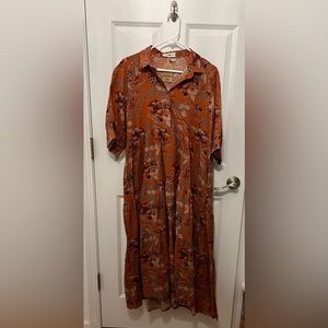 Natural Life Rebecca Tiered Dress in burnt orange.  Never worn, tags still on.